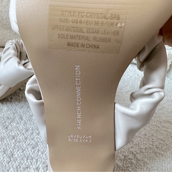 French Connection “Crystal” Beige Ruched Strappy Heel Sandal 6‎ - Picture 7 of 7
